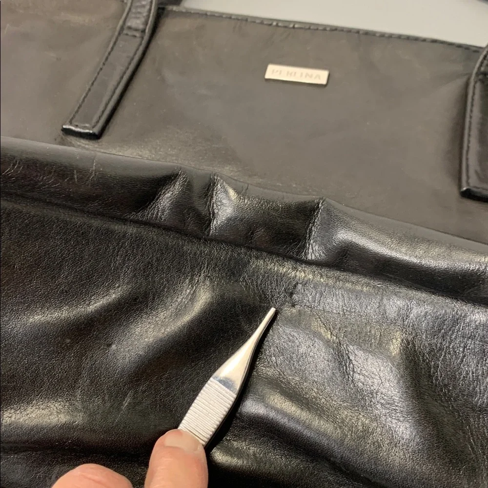 Perlina Black Soft Leather VINTAGE Laptop/Briefcase/ Purse/